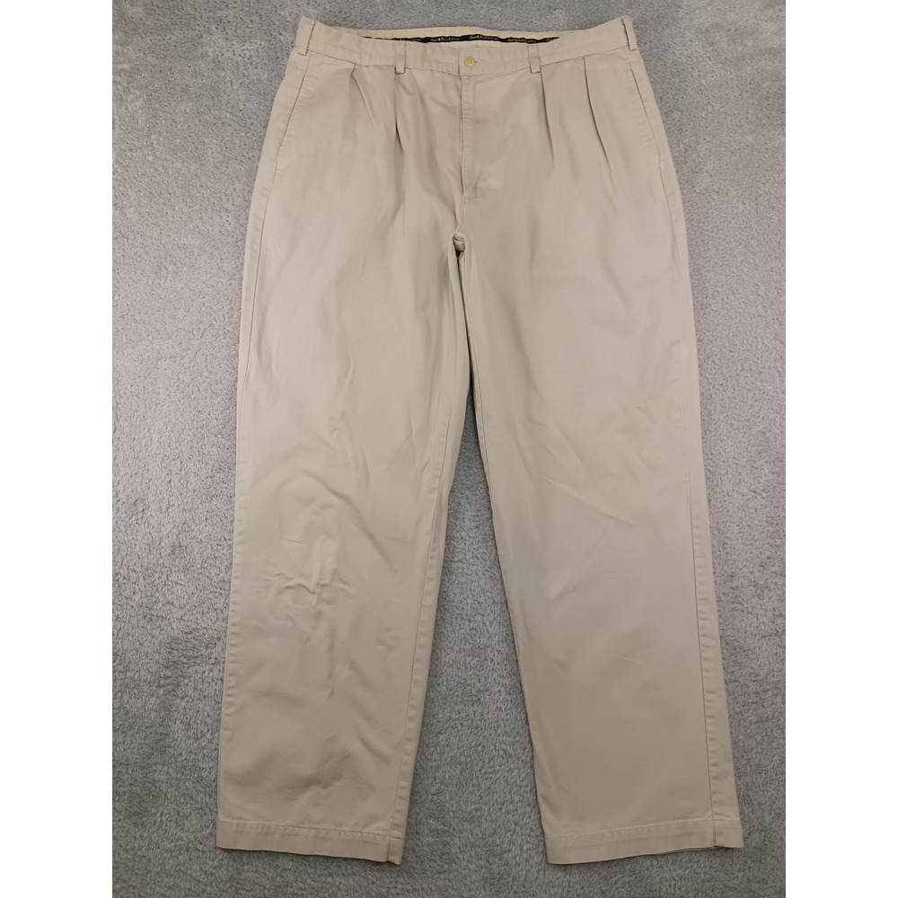 VTG Polo Ralph Lauren Pants Mens 38x32 (Tag 40x32) Tan Made in USA *Flaw